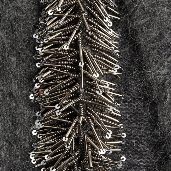 H&M Edition Beaded Detail Maxi dark grey sweater skirt, new with tags, s + m - Picture 4 of 9